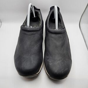 Dansko Patti Womens Black Charcoal Leather Waterproof‎ Clogs Comfort Size US 9.5